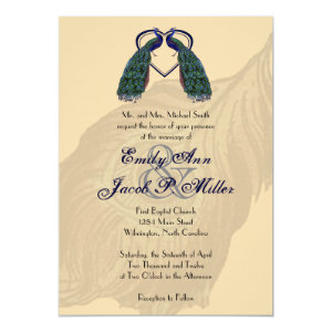 Vintage Peacock Wedding Invitations 5