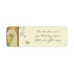 Vintage Peacock Yellow Coral and Grey Lablels Custom Return Address Labels