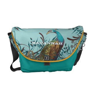 Vintage Peacock You Choose Colors rickshawmessengerbag