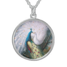 Vintage Peacocks Kiss Pendants