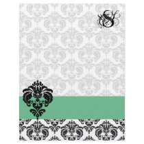 Vintage PeaPod Damask Monogram Letterhead