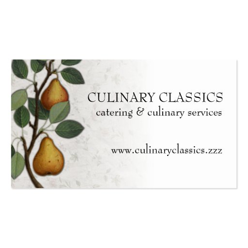 Vintage pear tree fruit cooking baking biz cards business card templates