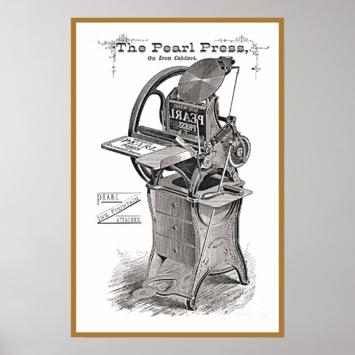 Vintage Pearl letterpress advertisement poster