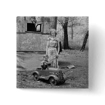 Vintage Pedal Car in the Great Depression, 1930s Pinback Buttons