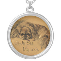 Vintage Pekingese Personalized Necklace