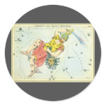 Vintage Perseus and Caput Medusa Round Stickers