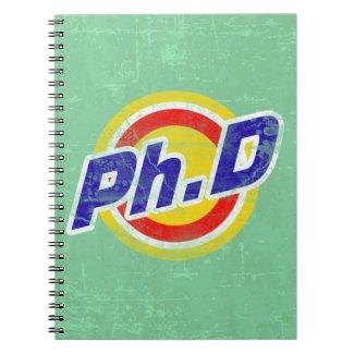 Vintage Ph.D or PhD or Doctor Of Philosophy Spiral Note Books