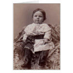 Vintage Photo Darling Child In Boots Card