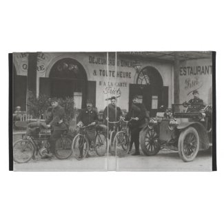 Vintage photo of French soldiers, car, motorbike iPad Folio Cover