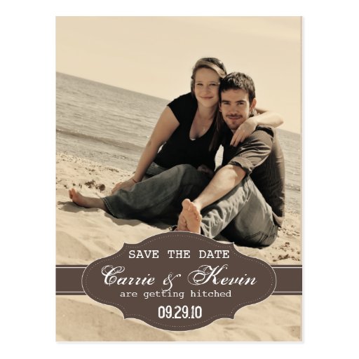 Vintage Postcard Save The Date Template