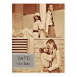 vintage photo save the date postcard