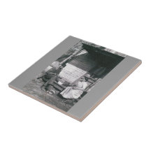 vintage photo trivet tile