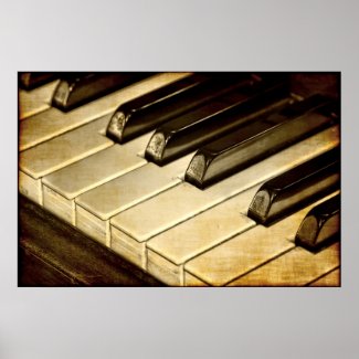 Vintage Piano Keys Poster