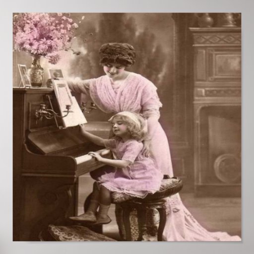 Vintage Piano Lessons Poster