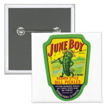Vintage Pickles Food Product Label Buttons