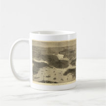 Vintage Pictorial Map of Boston (1870) Coffee Mug
