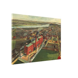 Vintage Pictorial map of Boston (1902) Gallery Wrap Canvas