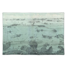 Vintage Pictorial Map of Boston Harbor (1897) Placemats
