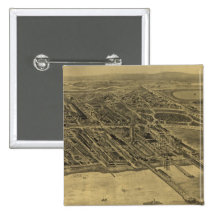 Vintage Pictorial Map of Coney Island (1906) Pinback Button