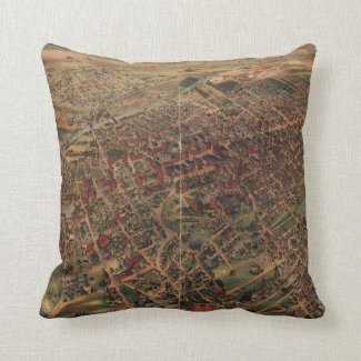 Vintage Pictorial Map of Los Angeles (1891) Throw Pillow