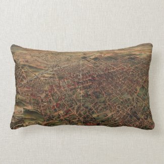 Vintage Pictorial Map of Los Angeles (1891) Pillows