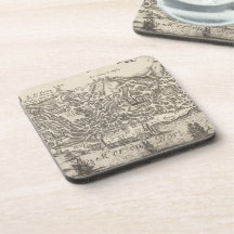 Vintage Pictorial Map of New York City (1672) Drink Coaster