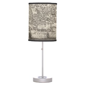 Vintage Pictorial Map of New York City (1672) Table Lamp