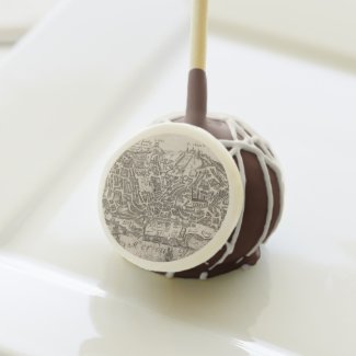 Vintage Pictorial Map of New York City (1672) Cake Pops