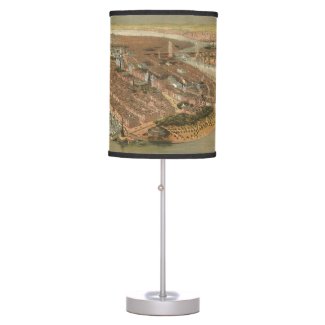 Vintage Pictorial Map of New York City (1874) Desk Lamp