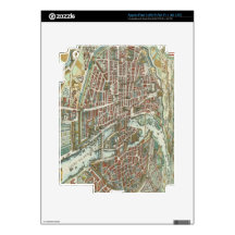 Vintage Pictorial Map of Paris (1615) iPad 3 Decal