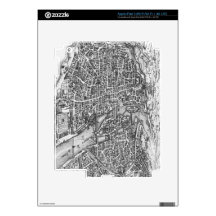 Vintage Pictorial Map of Paris (17th Century) iPad 3 Decal