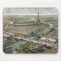 Vintage Pictorial Map of Paris (1900) Mousepads