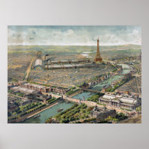 Vintage Pictorial Map of Paris (1900) Posters