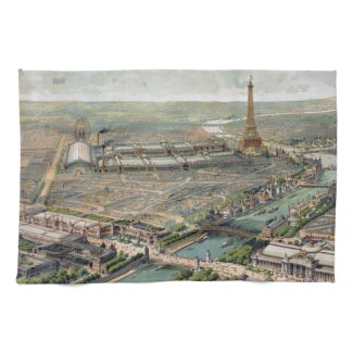 Vintage Pictorial Map of Paris (1900) Towel