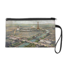 Vintage Pictorial Map of Paris (1900) Wristlet