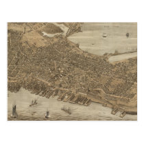 Vintage Pictorial Map of Portland Maine (1876) postcards