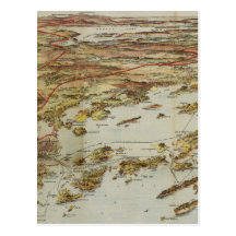 Vintage Pictorial Map of Portland Maine (1906) Postcard