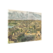 Vintage Pictorial Map of Richmond Virginia (1862) Stretched Canvas Prints