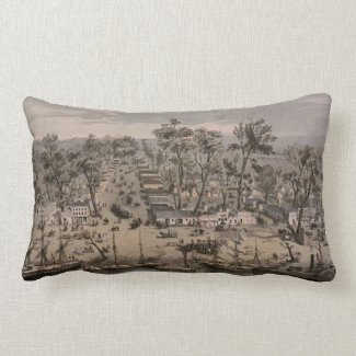 Vintage Pictorial Map of Sacramento (1850) Pillow