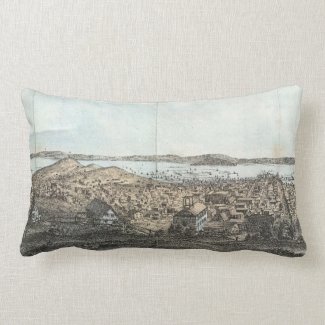 Vintage Pictorial Map of San Francisco (1854) Throw Pillow