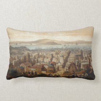 Vintage Pictorial Map of San Francisco (1860) Pillows