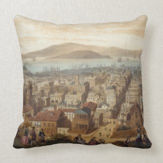 Vintage Pictorial Map of San Francisco (1860) Pillow