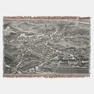 Vintage Pictorial Map of Sandwich MA (1884) Throw
