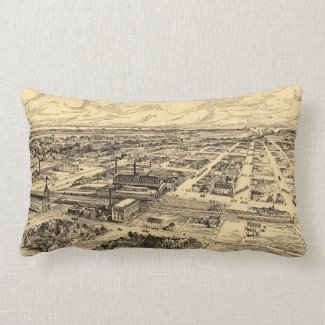 Vintage Pictorial Map of Southern Milwaukee (1906) Throw Pillows