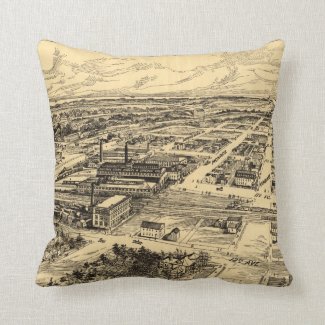 Vintage Pictorial Map of Southern Milwaukee (1906) Pillows