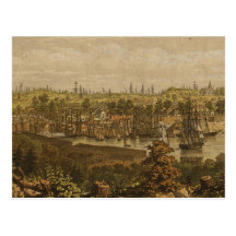 Vintage Pictorial Map of Victoria Vancouver (1860) Postcards
