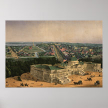 Vintage Pictorial Map of Washington D.C. (1852) Posters