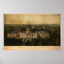 Vintage Pictorial Map of Washington D.C. (1857) Print