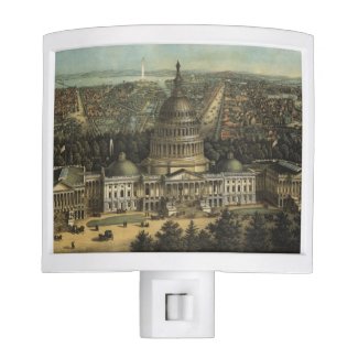 Vintage Pictorial Map of Washington D.C. (1871) Nite Light