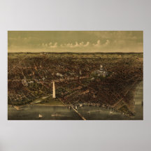 Vintage Pictorial Map of Washington D.C. (1892) Posters